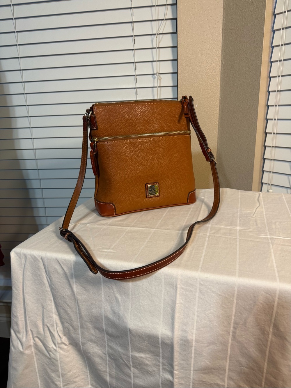 Dooney & Bourke Caramel Pebble Leather Crossbody Bag